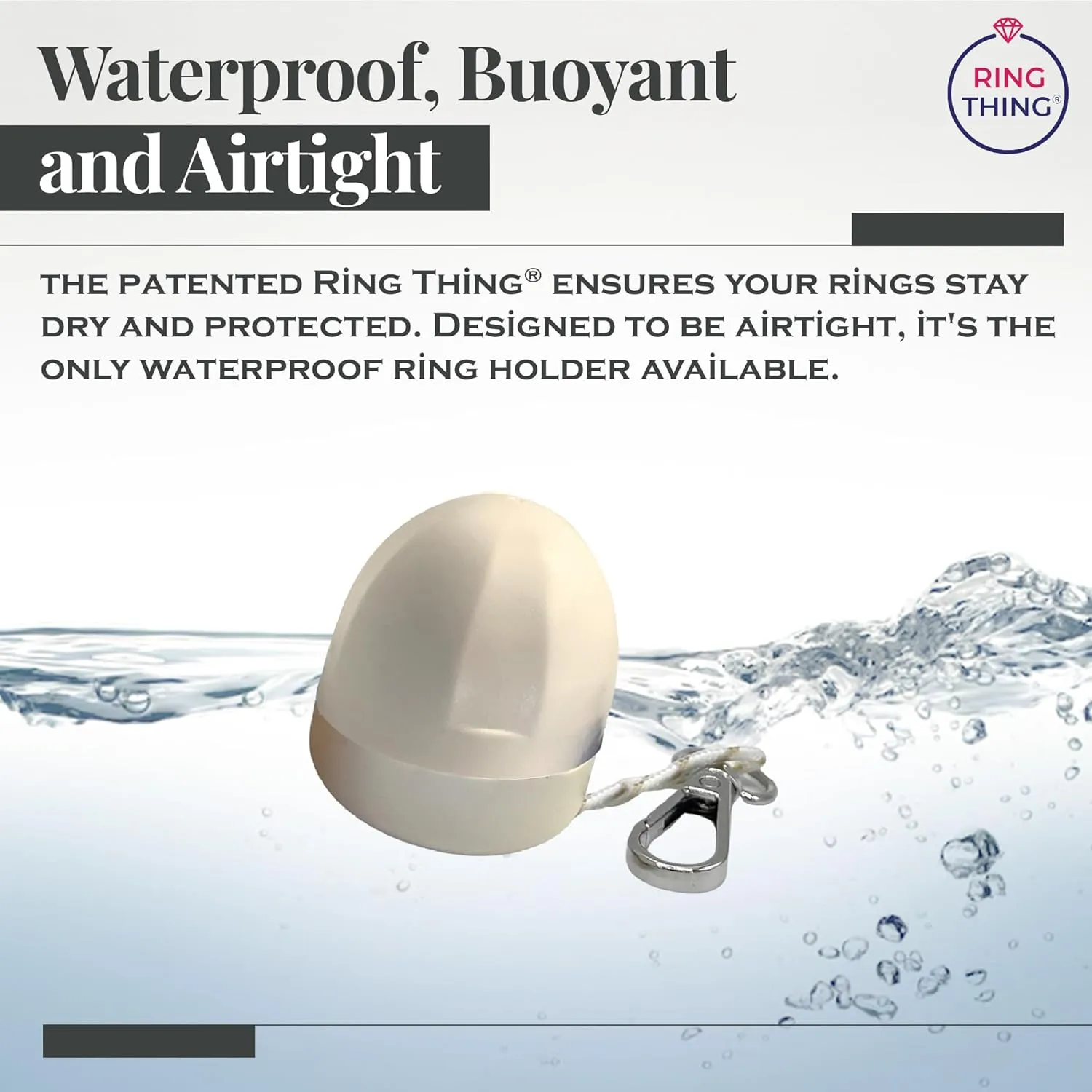 RING THING - Ring Holder Keychain, Jewelry Organizer and Storage, Portable Waterproof Ring Holder, Pill Box Keychain Container, Gym Accessory, and Travel Ring Case (Vanilla)