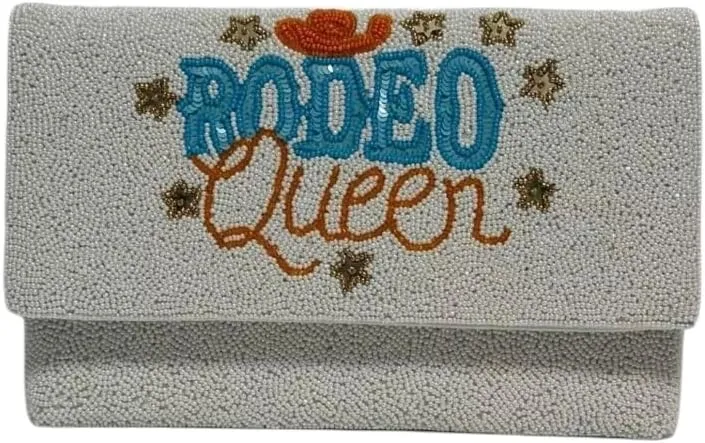 Rodeo Queen Beaded Clutch Bag, Seed Bead Crossbody Bag, Boho Handbag, Gift for Her