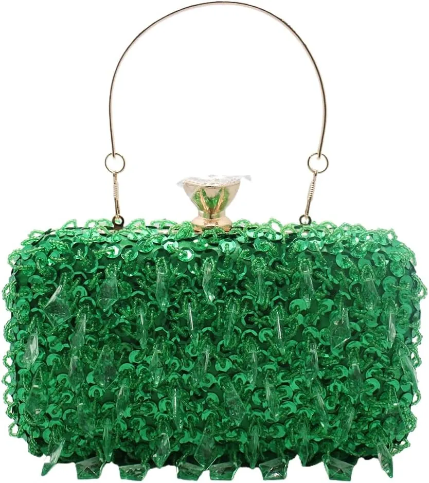 RomanticDesign Women Bling Evening Bag Fashion Embroidered Beaded Sequin Clutch Cocktail Wedding Party Purse