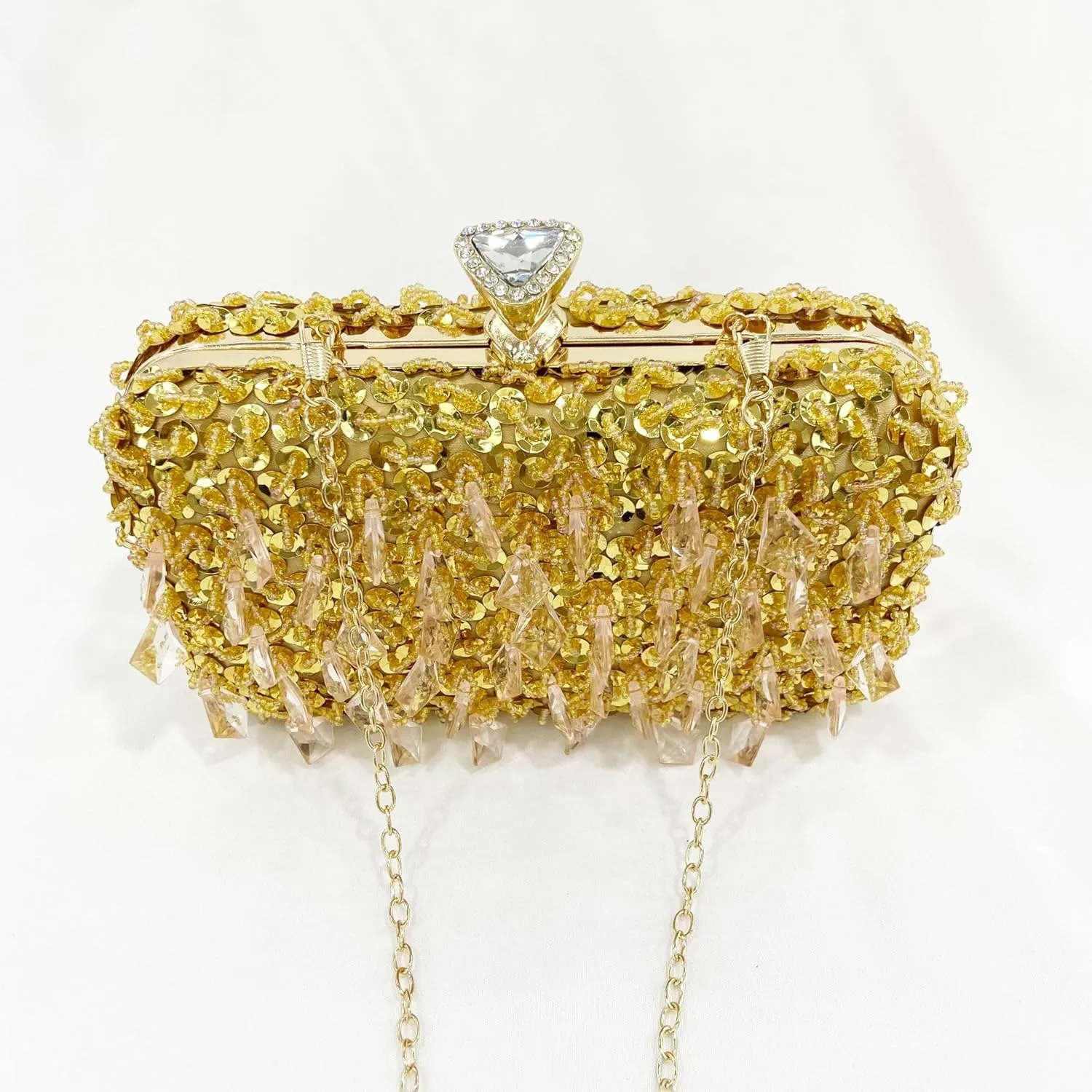 RomanticDesign Women Bling Evening Bag Fashion Embroidered Beaded Sequin Clutch Cocktail Wedding Party Purse