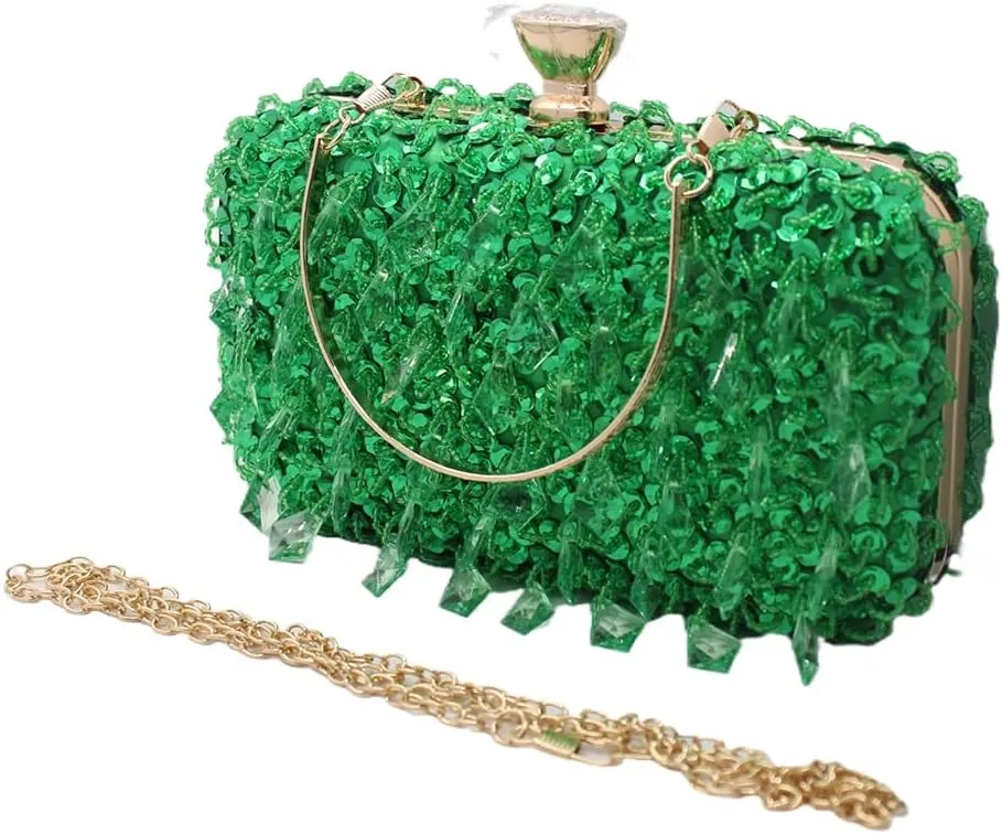 RomanticDesign Women Bling Evening Bag Fashion Embroidered Beaded Sequin Clutch Cocktail Wedding Party Purse