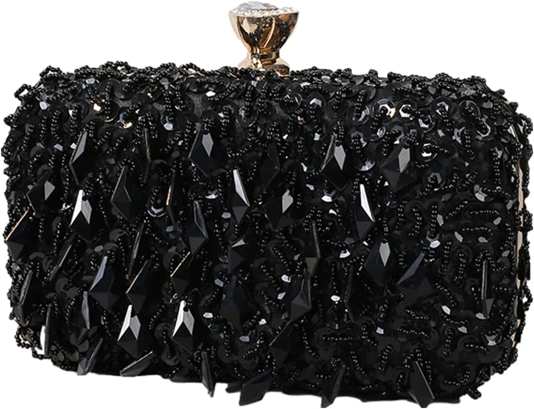 RomanticDesign Women Bling Evening Bag Fashion Embroidered Beaded Sequin Clutch Cocktail Wedding Party Purse
