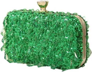 RomanticDesign Women Bling Evening Bag Fashion Embroidered Beaded Sequin Clutch Cocktail Wedding Party Purse