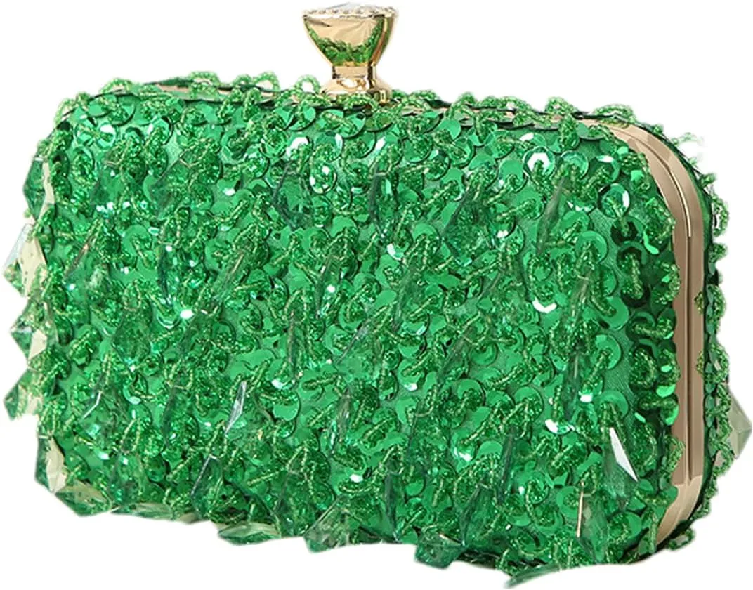 RomanticDesign Women Bling Evening Bag Fashion Embroidered Beaded Sequin Clutch Cocktail Wedding Party Purse