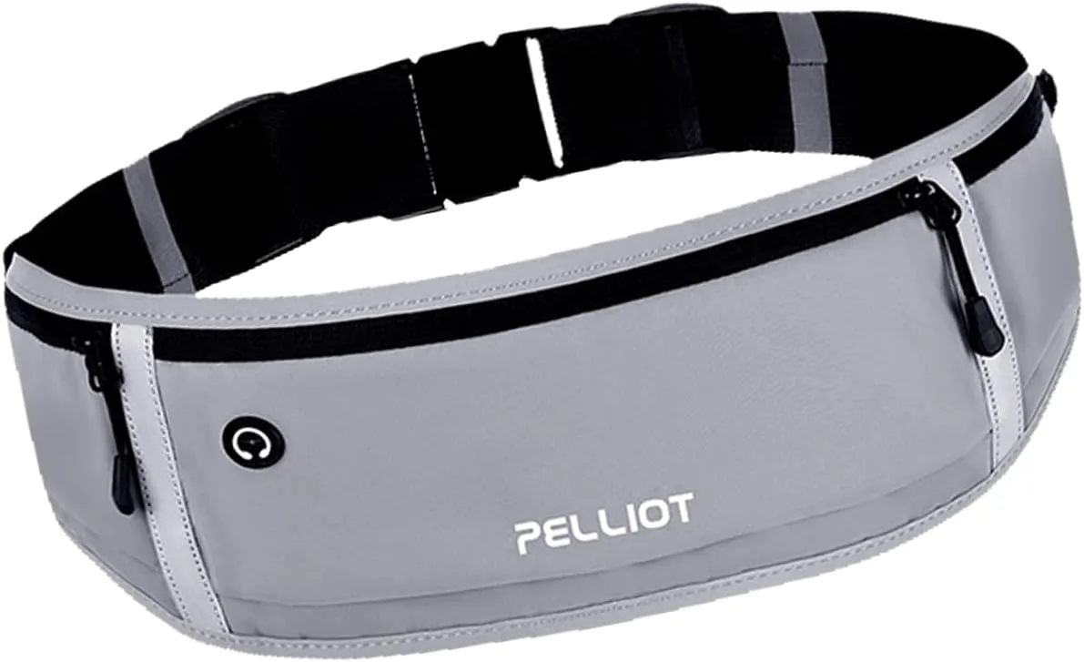 Running Belt for Women Men Slim Fanny Pack Phone Money Waist Pack Belt Bag for Hiking Cycling Exercise Running Grey