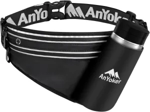 Running Hydration Belt with Water Bottle Holder, Walking, Hiking Fanny Pack for Phone, Key, Card, Outdoor sport Runners Essentials Accessories Marathon Triathlon Walking Jogging Gear (Ink)