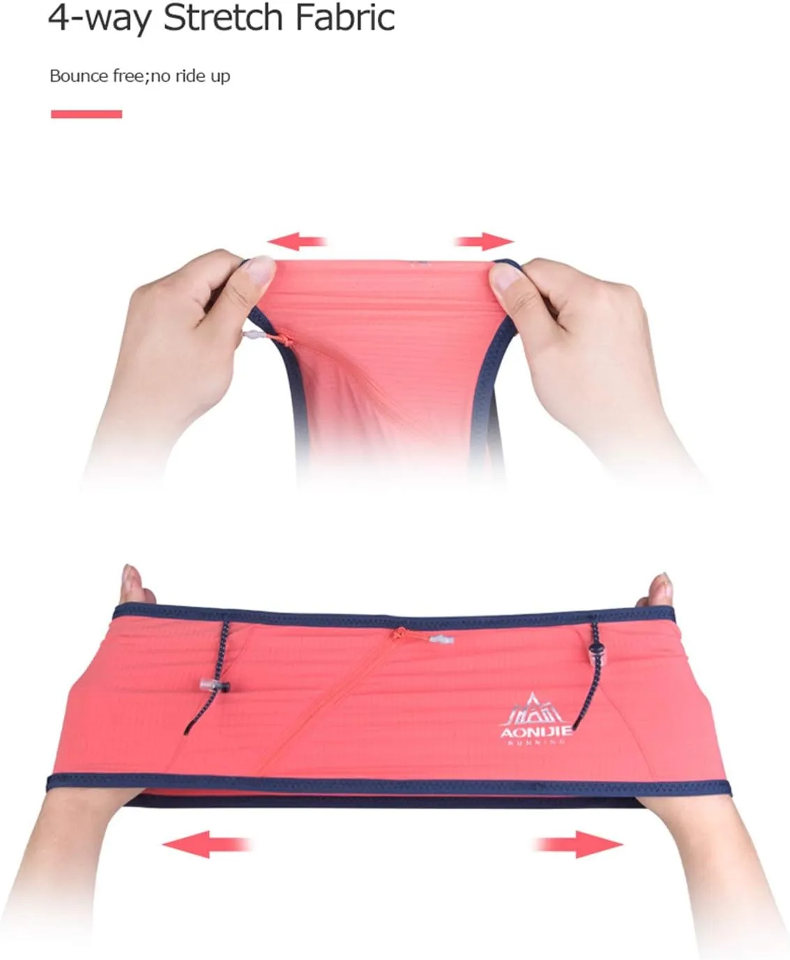 Running Pouch Belt Waist Pack Fanny Bag with 250ml Soft Water Bottle, Bounce Free Fashion Workout Jogging Travelling Money Pocket Belt for Women (Black, Small Size)