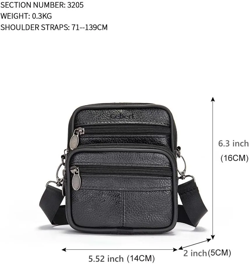 SALE Mens Genuine Leather Fanny Bag Messenger Shoulder Satchel Waist Bag Pack Coffee