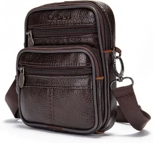SALE Mens Genuine Leather Fanny Bag Messenger Shoulder Satchel Waist Bag Pack Coffee