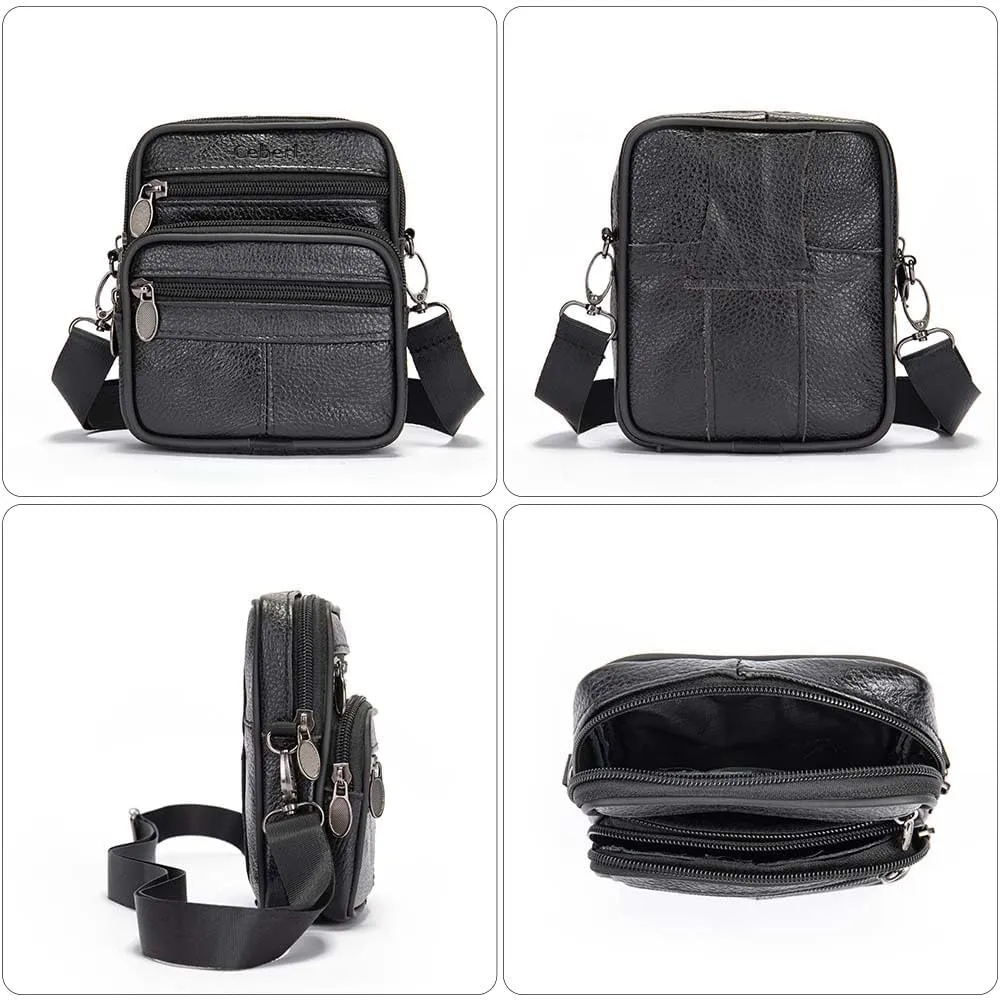 SALE Mens Genuine Leather Fanny Bag Messenger Shoulder Satchel Waist Bag Pack Coffee