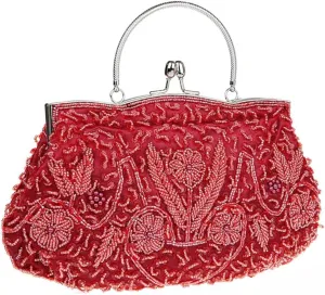 Satin Purse Evening Handbags Wedding Bag Beaded Sequins Clutch for Party