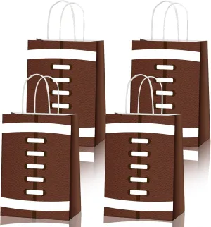 Sawowkuya 24PCS Football Gift Bags for Party Favors - Rugby Themed Paper Treat Candy Bags for Birthday Party Supplies and Decorations