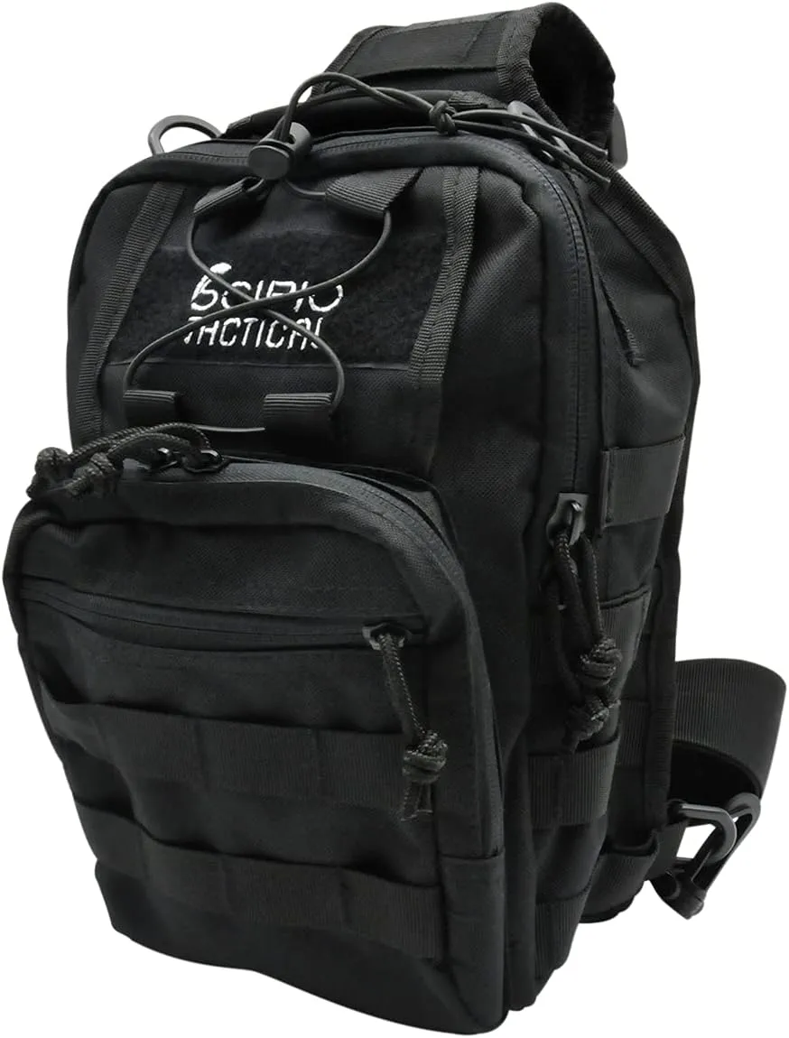 Scipio JYFSP11 Tactical Sling Bag with Heavy Duty Shoulder Strap Handbag, 13-Inch Shoulder Bag, Black