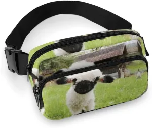 Scotland Black Sheep Belt Bag Double Layer Fanny Pack Crossbody Bags Adjustable Bum Bag for Women Men, 20x13cm, style, 202404155