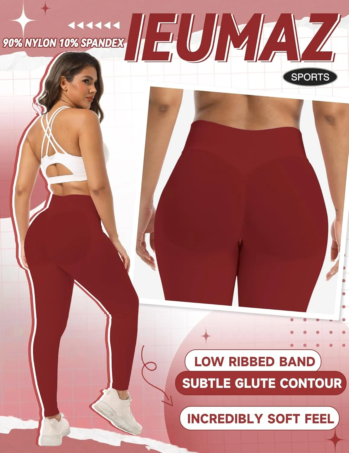 Scrunch Butt Lifting Leggings for Women Impact Gym Seamless Workout Leggings Mid Low Waist Tummy Control Yoga Pants