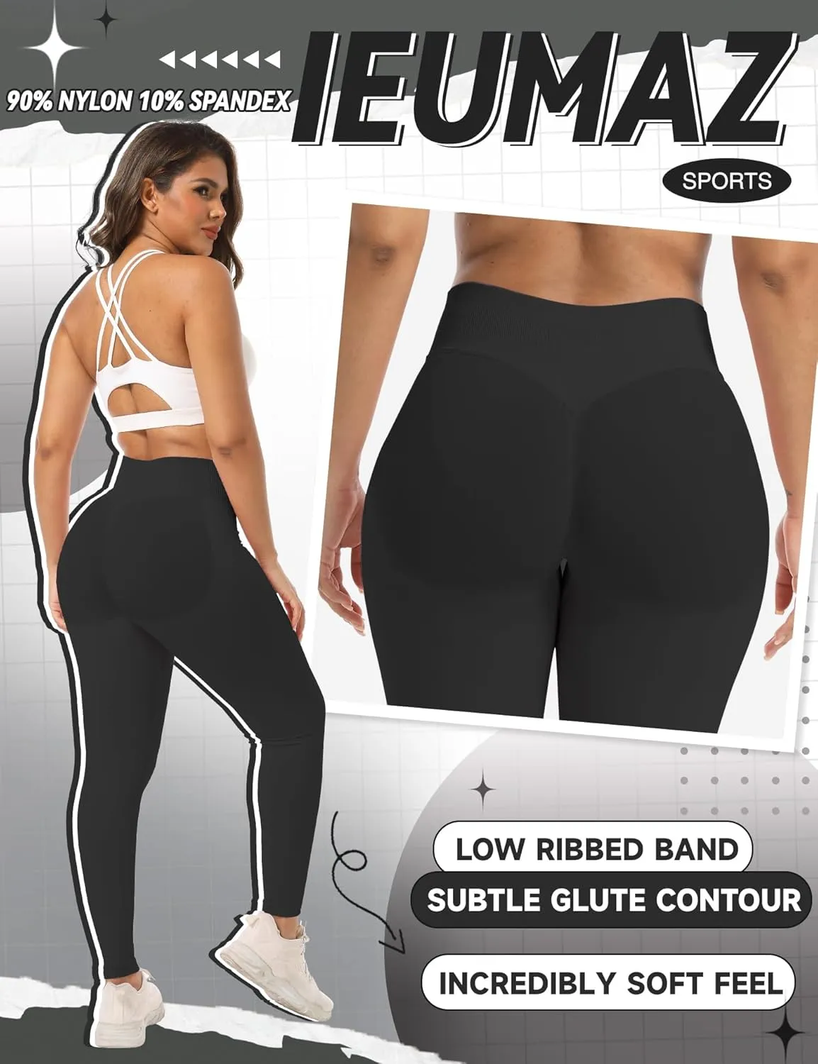 Scrunch Butt Lifting Leggings for Women Impact Gym Seamless Workout Leggings Mid Low Waist Tummy Control Yoga Pants
