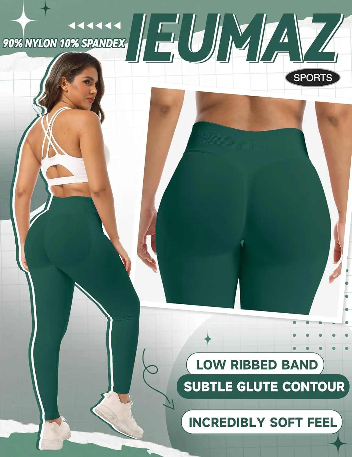 Scrunch Butt Lifting Leggings for Women Impact Gym Seamless Workout Leggings Mid Low Waist Tummy Control Yoga Pants