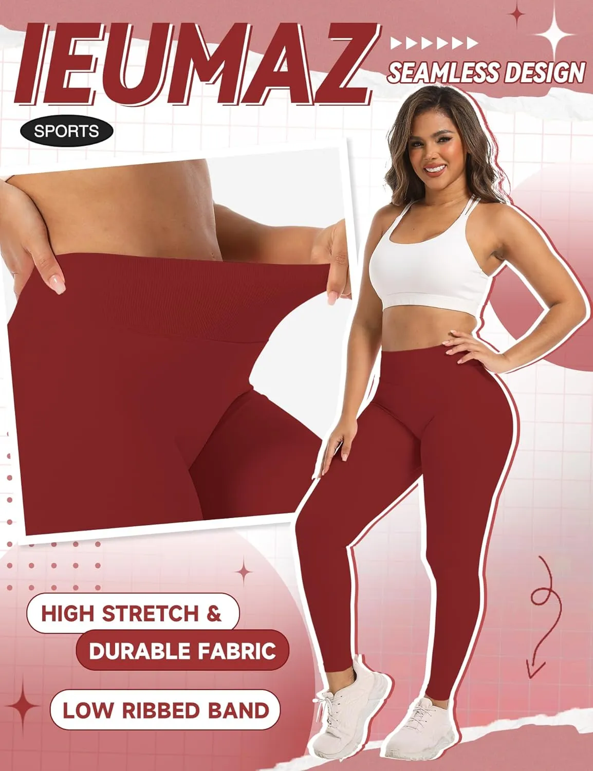 Scrunch Butt Lifting Leggings for Women Impact Gym Seamless Workout Leggings Mid Low Waist Tummy Control Yoga Pants