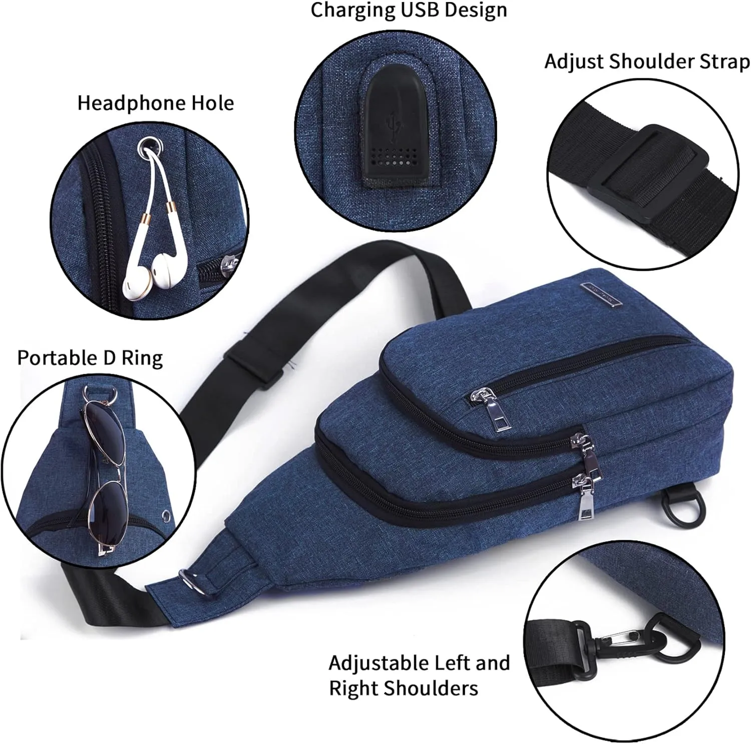 Seoky Rop Small Sling Bag Crossbody for Men Women One Strap Shoulder Cross Body Bag Sling Backpack for Travel