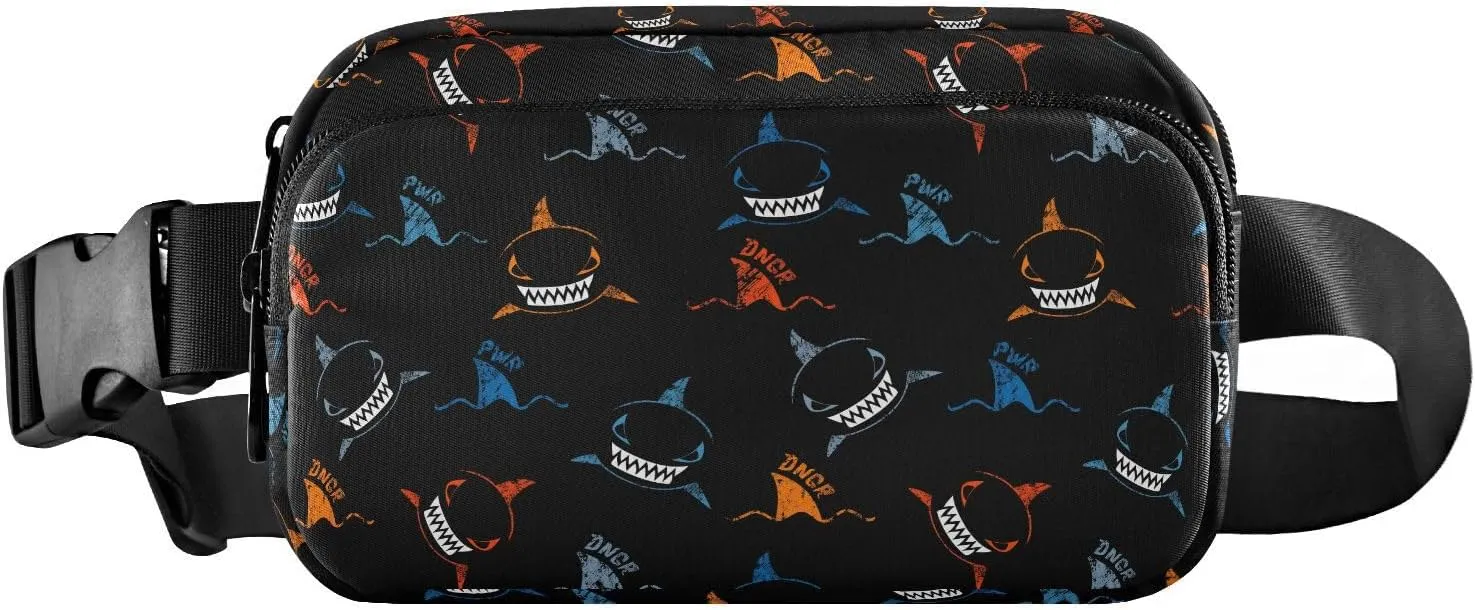 Shark Fanny Pack Women Men Fashion Belt Bag Waterproof Adjustable Strap Waist Pouch Casual Workout Travel Cycling Running