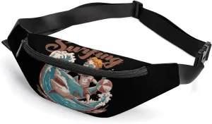 Shark Surf Crossbody Fanny Pack Waist Packs Adjustable Shoulder Bags Sling Bag for Hiking Running Cycling