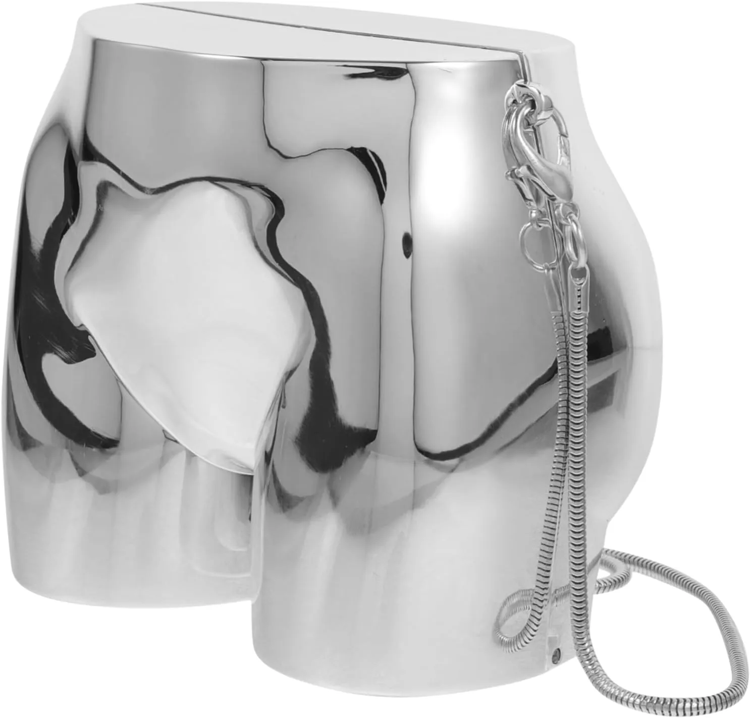Silver Purse for Women - Funny Novelty Butt-Shaped Evening Cluth Handbag, Trendy Acrylic Shoulder Bag, Unique Crossbody Bag 4.7 x 4.3 x2.7 inch