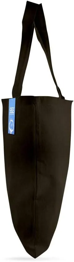 Simply Green Solutions Reusable Cotton Cloth Grocery Craft Bag, 15 x 16 Reusable Tote with Handle, Pack of 5, Army Green