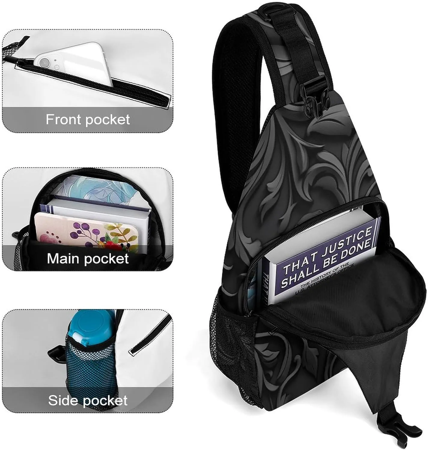Sketch Style Vegetables Crossbody Bag, Sling Bag, Sling Backpack, Belt Bags for Travel Outdoors Hiking