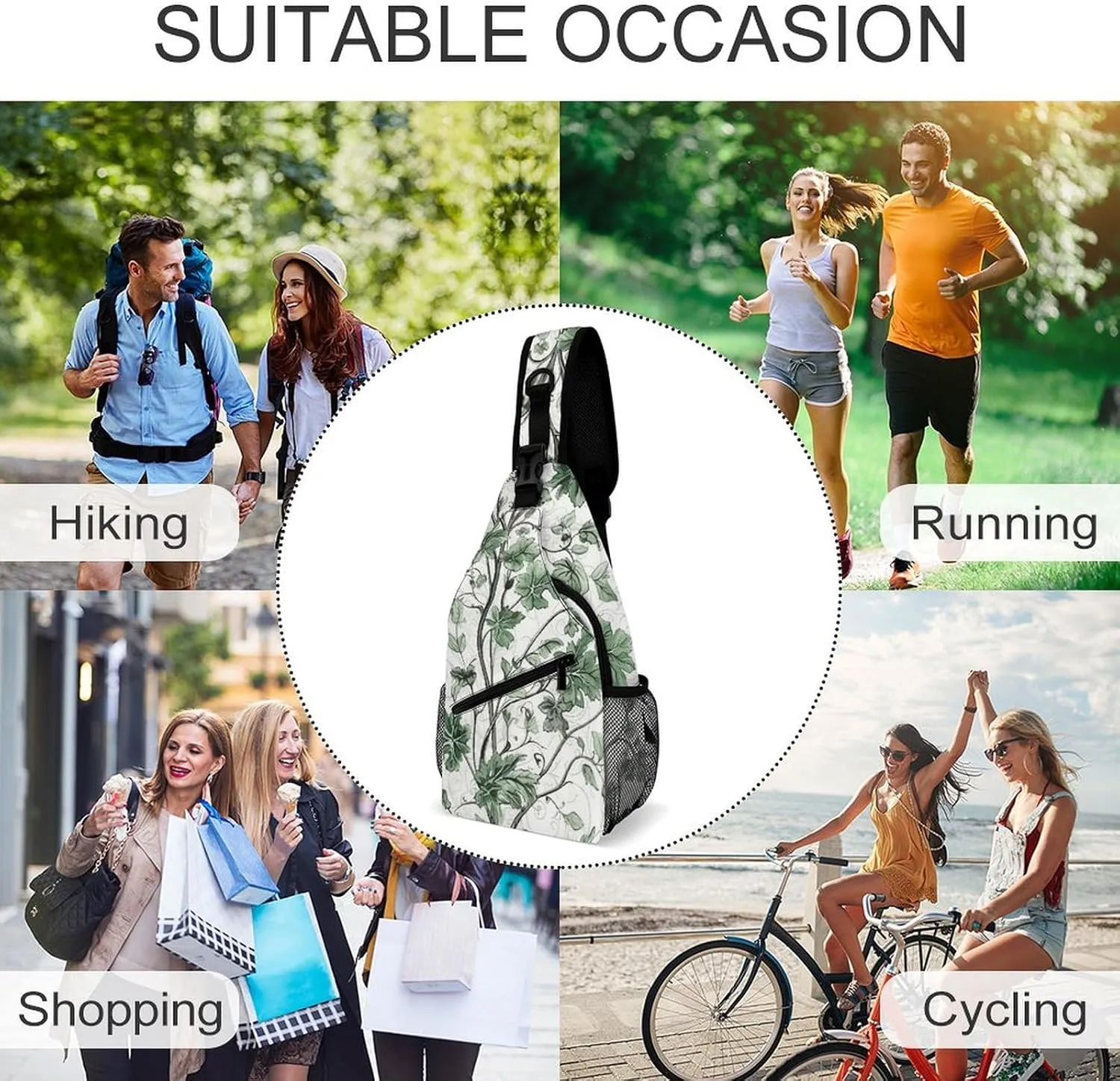 Sketch Style Vegetables Crossbody Bag, Sling Bag, Sling Backpack, Belt Bags for Travel Outdoors Hiking
