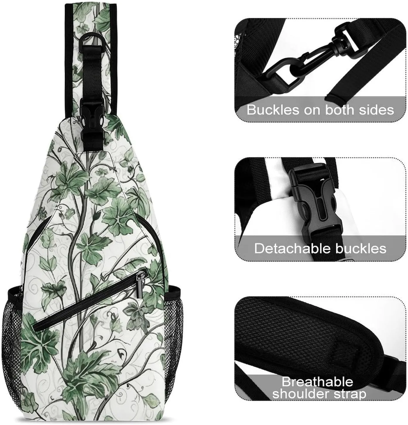 Sketch Style Vegetables Crossbody Bag, Sling Bag, Sling Backpack, Belt Bags for Travel Outdoors Hiking