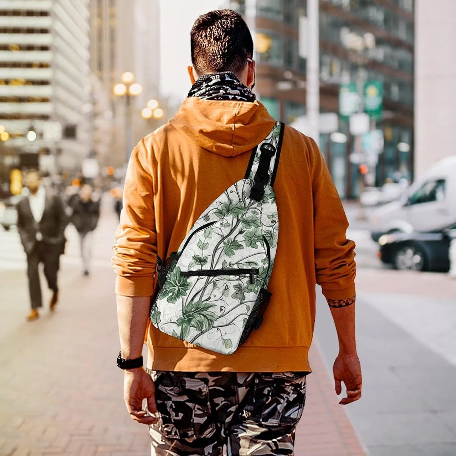 Sketch Style Vegetables Crossbody Bag, Sling Bag, Sling Backpack, Belt Bags for Travel Outdoors Hiking