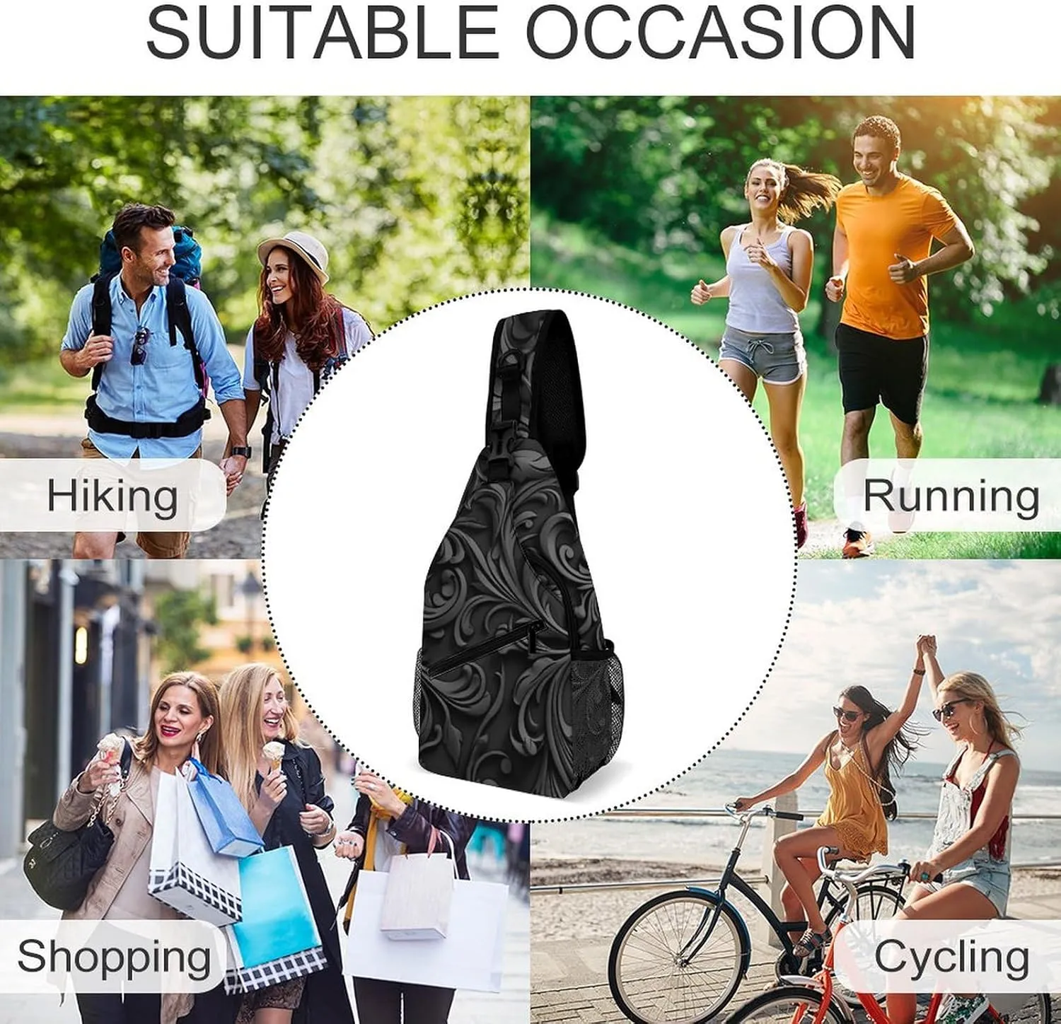 Sketch Style Vegetables Crossbody Bag, Sling Bag, Sling Backpack, Belt Bags for Travel Outdoors Hiking