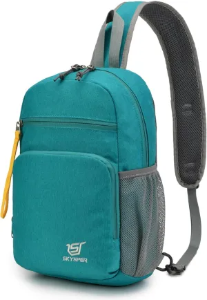 SKYSPER Crossbody Sling Bag Packable Cross Body Sling Backpack Shoulder Travel Bag Hiking Daypack for Women Men(Cyan)