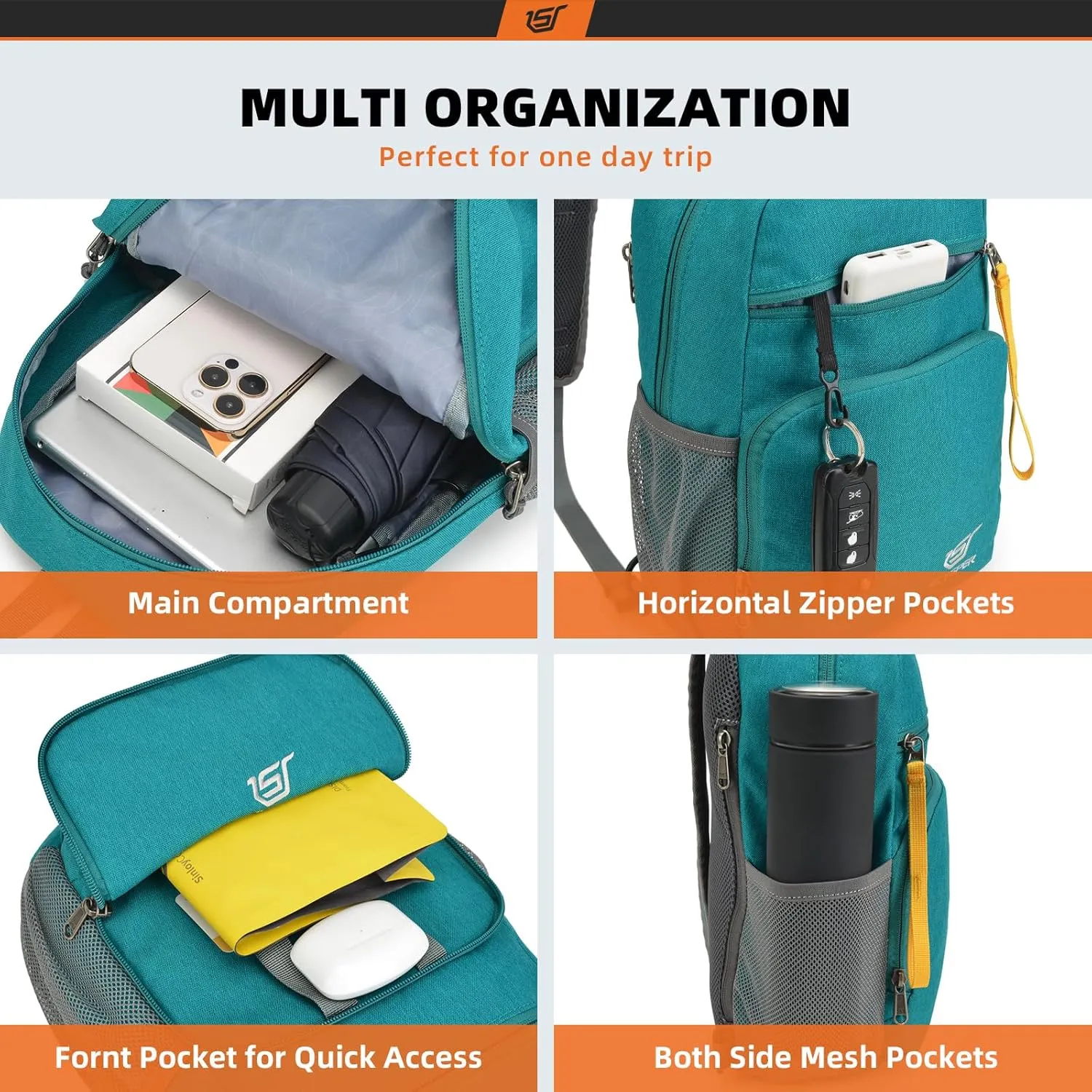 SKYSPER Crossbody Sling Bag Packable Cross Body Sling Backpack Shoulder Travel Bag Hiking Daypack for Women Men(Cyan)