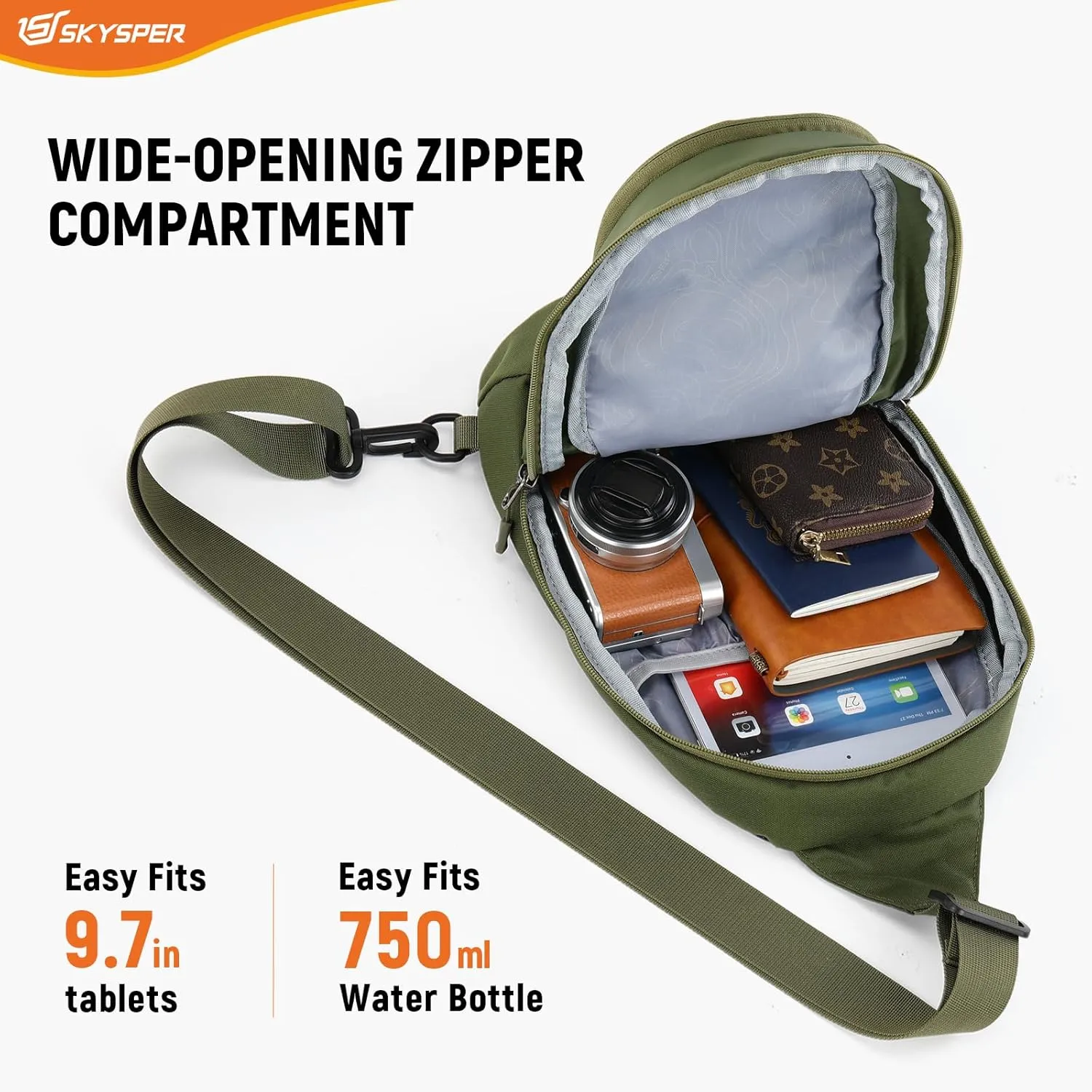 SKYSPER Sling Bag RFID Crossbody Sling Backpack Travel Cross Body Bag Shoulder Sling Daypack