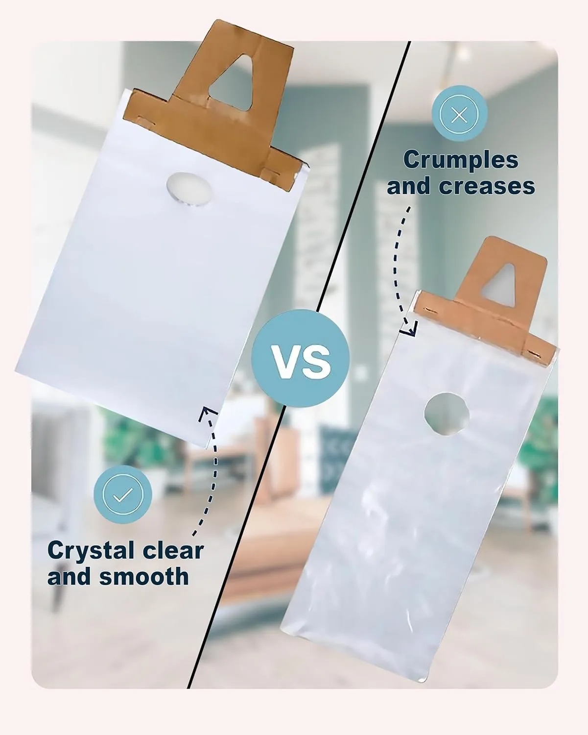 Skywin Plastic Door Hanger Bags 6” x 9” (1000 Pack), Clear Door Hanger Bags Protect Flyers, Brochures, Printed Materials, Waterproof and Secure for Outdoor Use