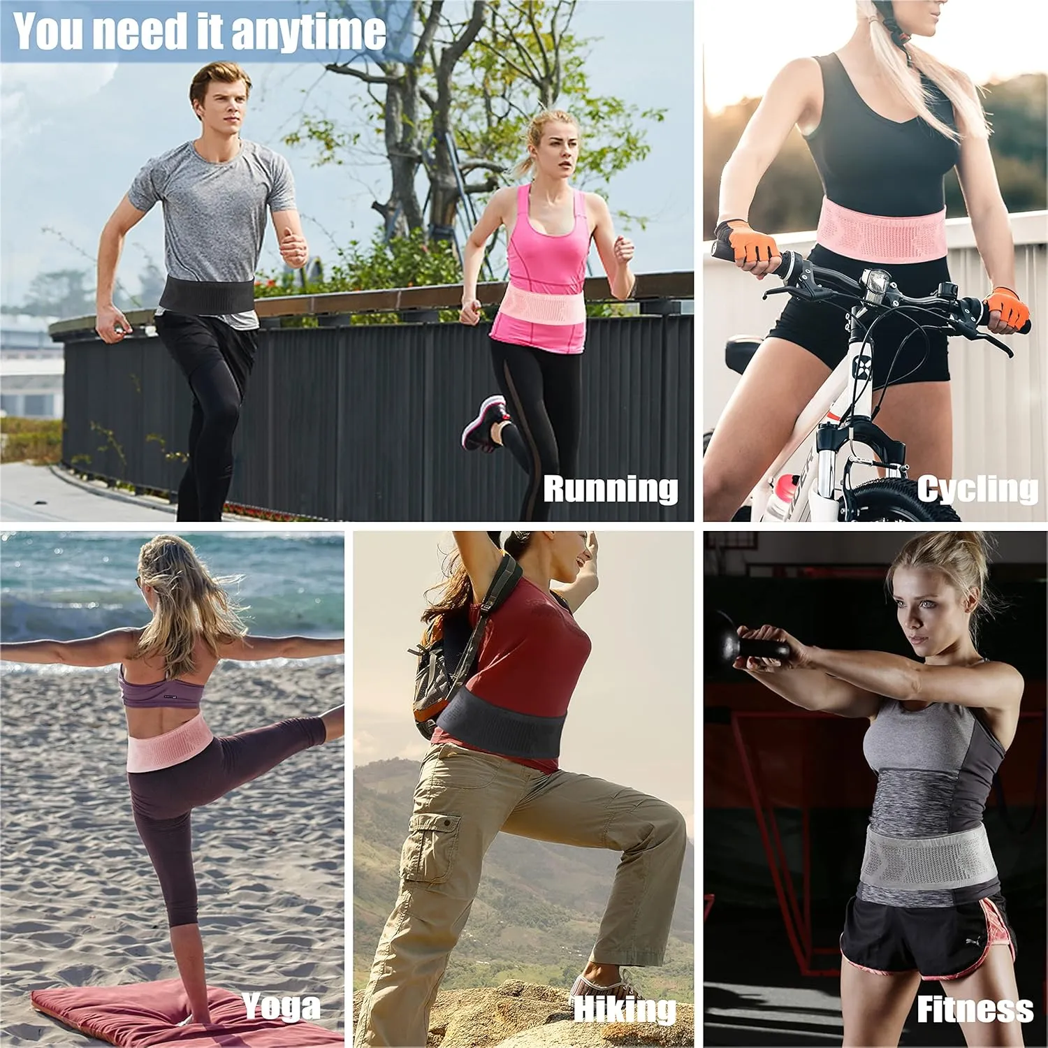 Slim Running Belt for Men Women, Running Fanny Pack, Phone Holder for Running, Waist Bag, Moisture Wicking Storage Belt Bag for Walking, Travel, Sports, Hiking, Workout
