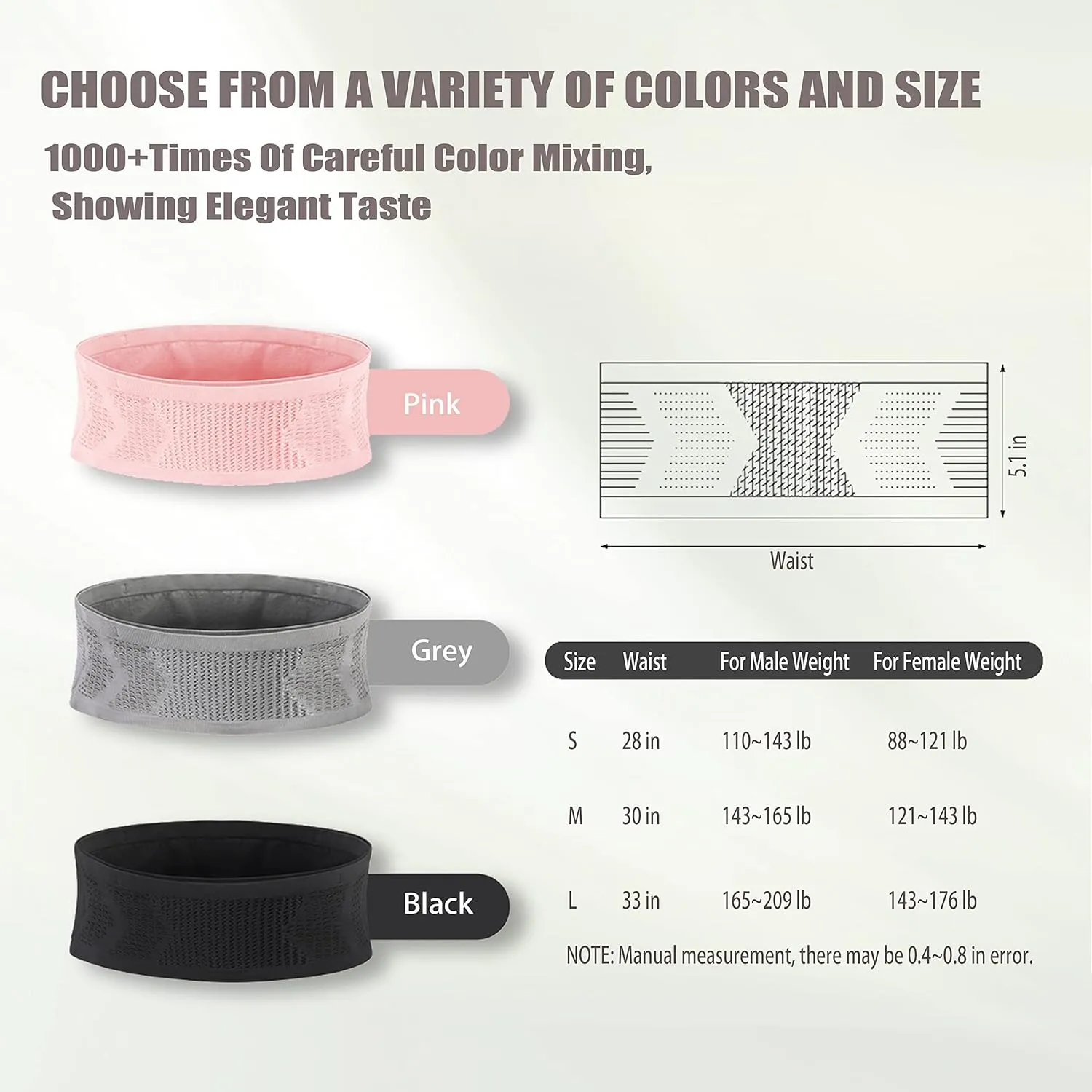 Slim Running Belt for Men Women, Running Fanny Pack, Phone Holder for Running, Waist Bag, Moisture Wicking Storage Belt Bag for Walking, Travel, Sports, Hiking, Workout