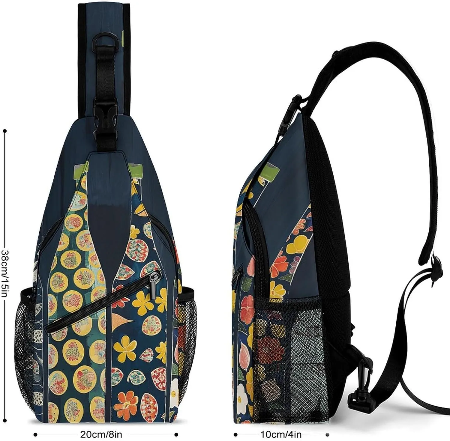 Sling Backpack Crossbody for Man Woman Different Milk Bottles Cross Body Adjustable Chest Bag
