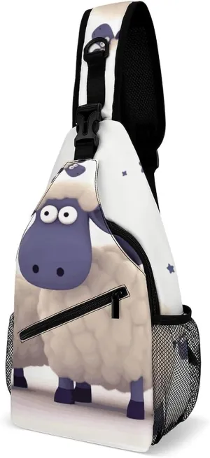Sling Backpack for Women Men Crossbody Chest Bag Fanny Pack Sheep Sling Bag for Hiking Travel