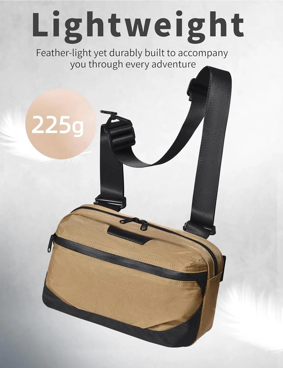 Sling Bag Crossbody for Men Women, Belt Bag Waterproof Waist Chest Pack Fanny Pack Lightweight for Cycling Hiking Travelling