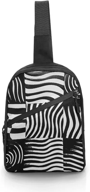 Sling Bag for Men Women Op Art Squares Sling Backpack Chest Bag Casual Daypack Crossbody Bag for Travel