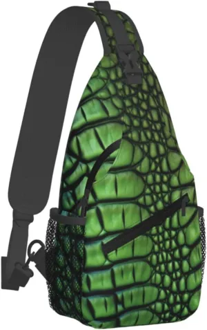 Sling Bag for Women Men Cross Chest Bag Alligator Skin Sling Backpack Crossbody Shoulder Bag Fanny Pack Daypack