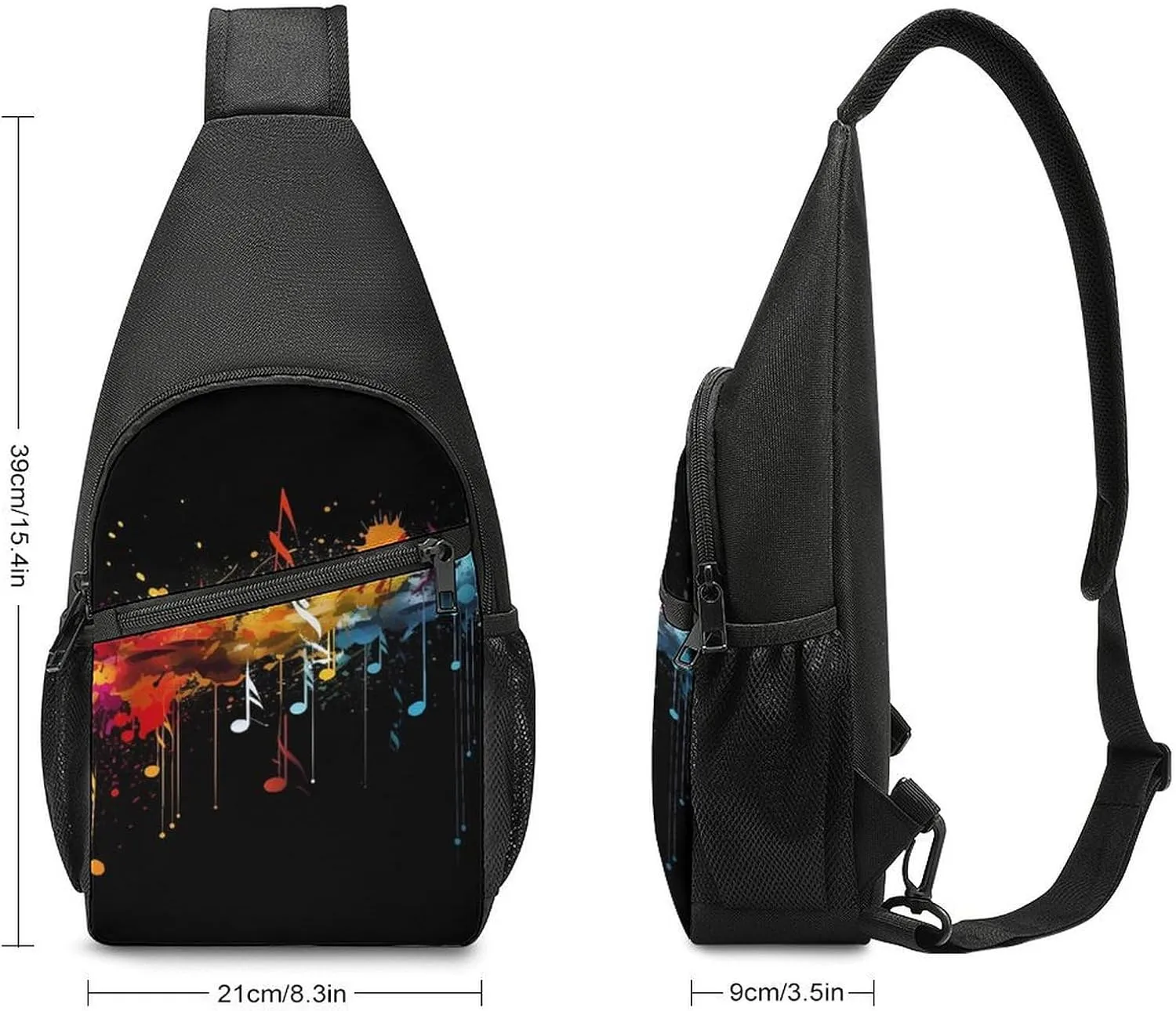 Sling Bag for Women Men Crossbody Bag Chest Bag Colorful Cute Pig Sling Backpack Fanny Packs Travel Hiking Daypack