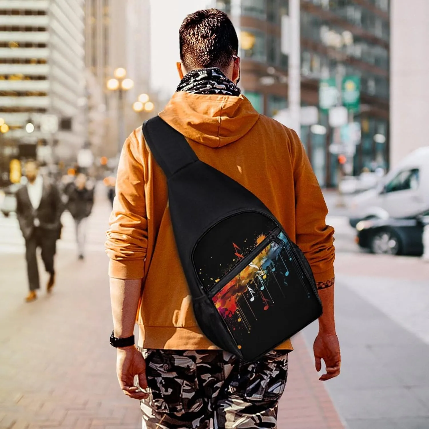 Sling Bag for Women Men Crossbody Bag Chest Bag Colorful Cute Pig Sling Backpack Fanny Packs Travel Hiking Daypack