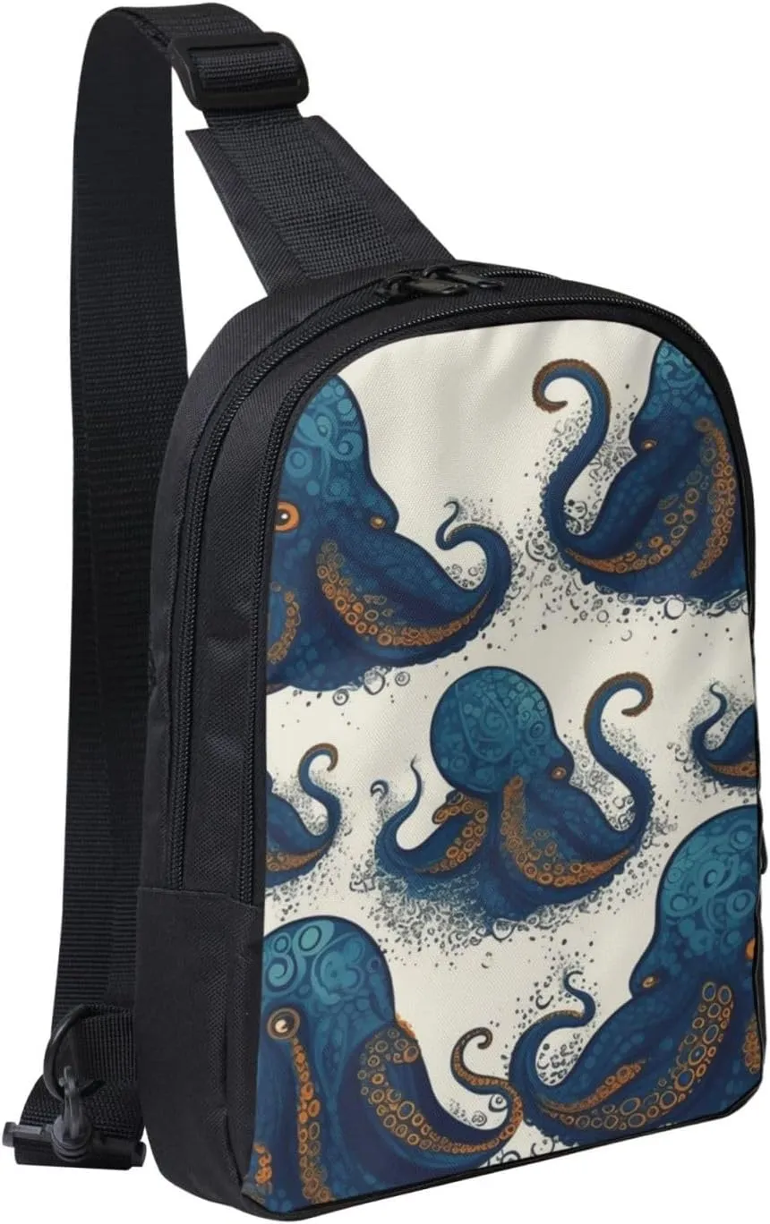 Sling Bag for Women Men Crossbody Bag Fashion Waist Bag Tentacles octopus Chest Bag Adjustable Fanny Pack