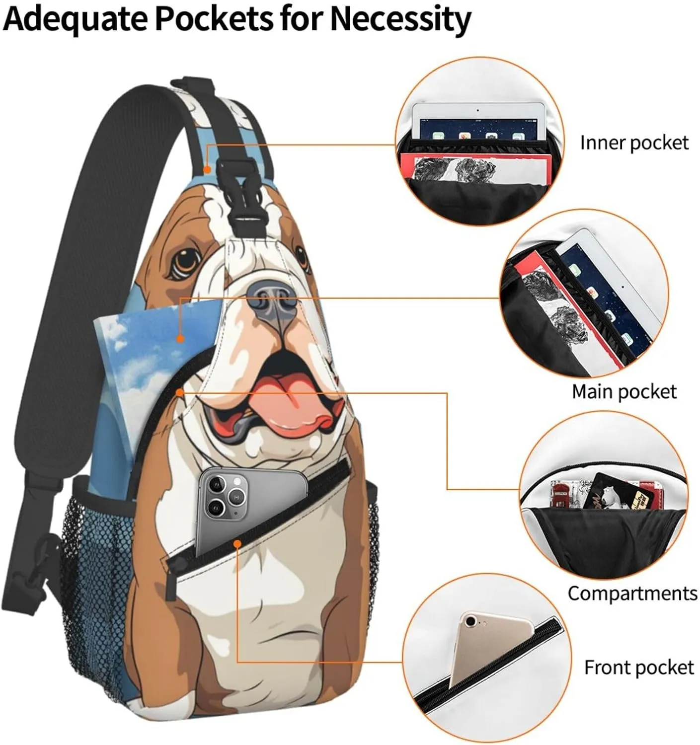 Sling Bag for Women Men Crossbody Bag Sling Backpack Falcon Fighter Cross Body Bag Adjustable Chest Bag