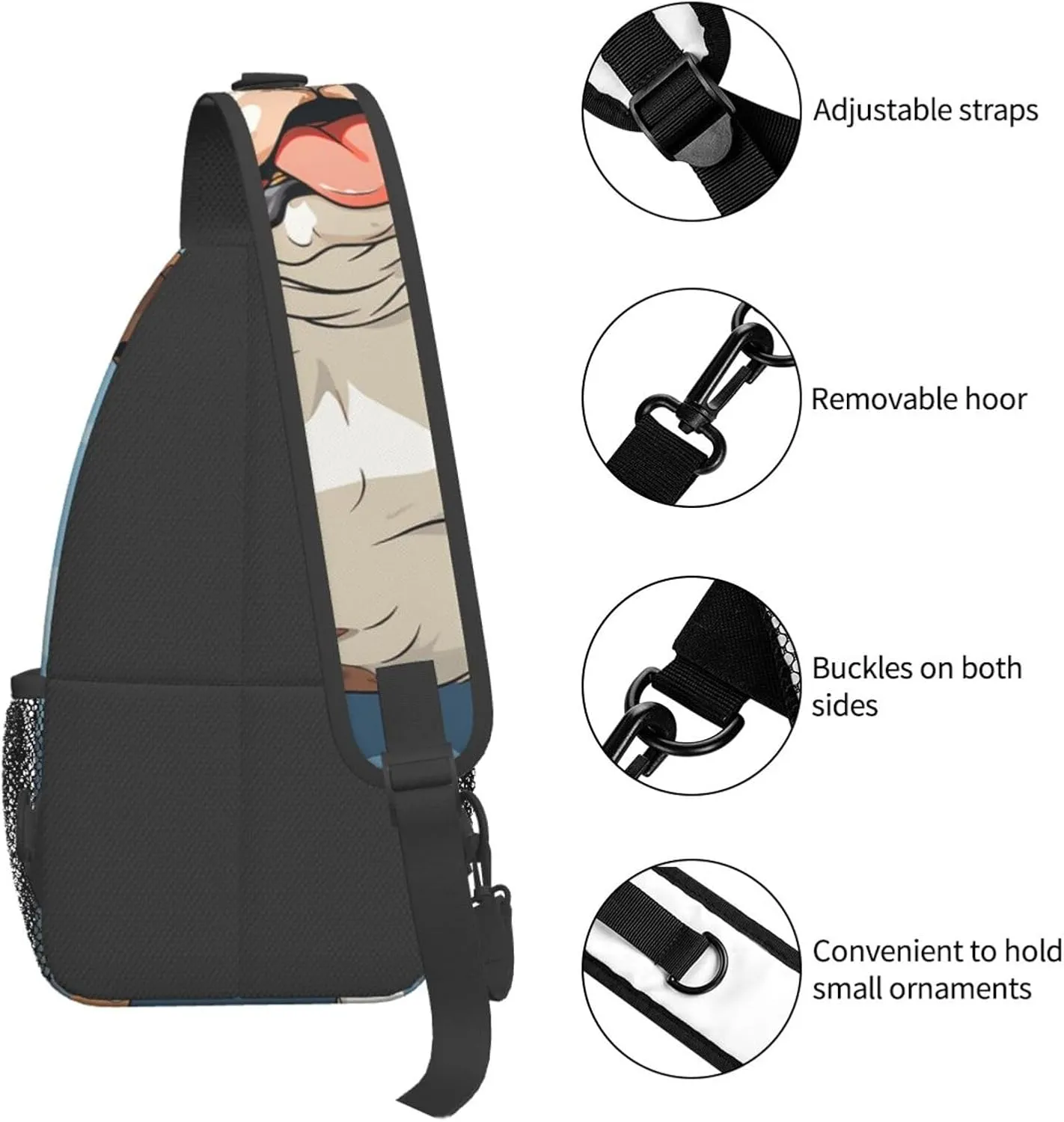 Sling Bag for Women Men Crossbody Bag Sling Backpack Falcon Fighter Cross Body Bag Adjustable Chest Bag