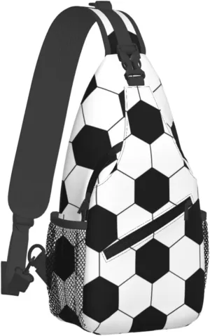 Sling Bag for Women Men, Crossbody Sling Backpack Chest Daypack Cross Body Bag Shoulder Bag (Soccer)