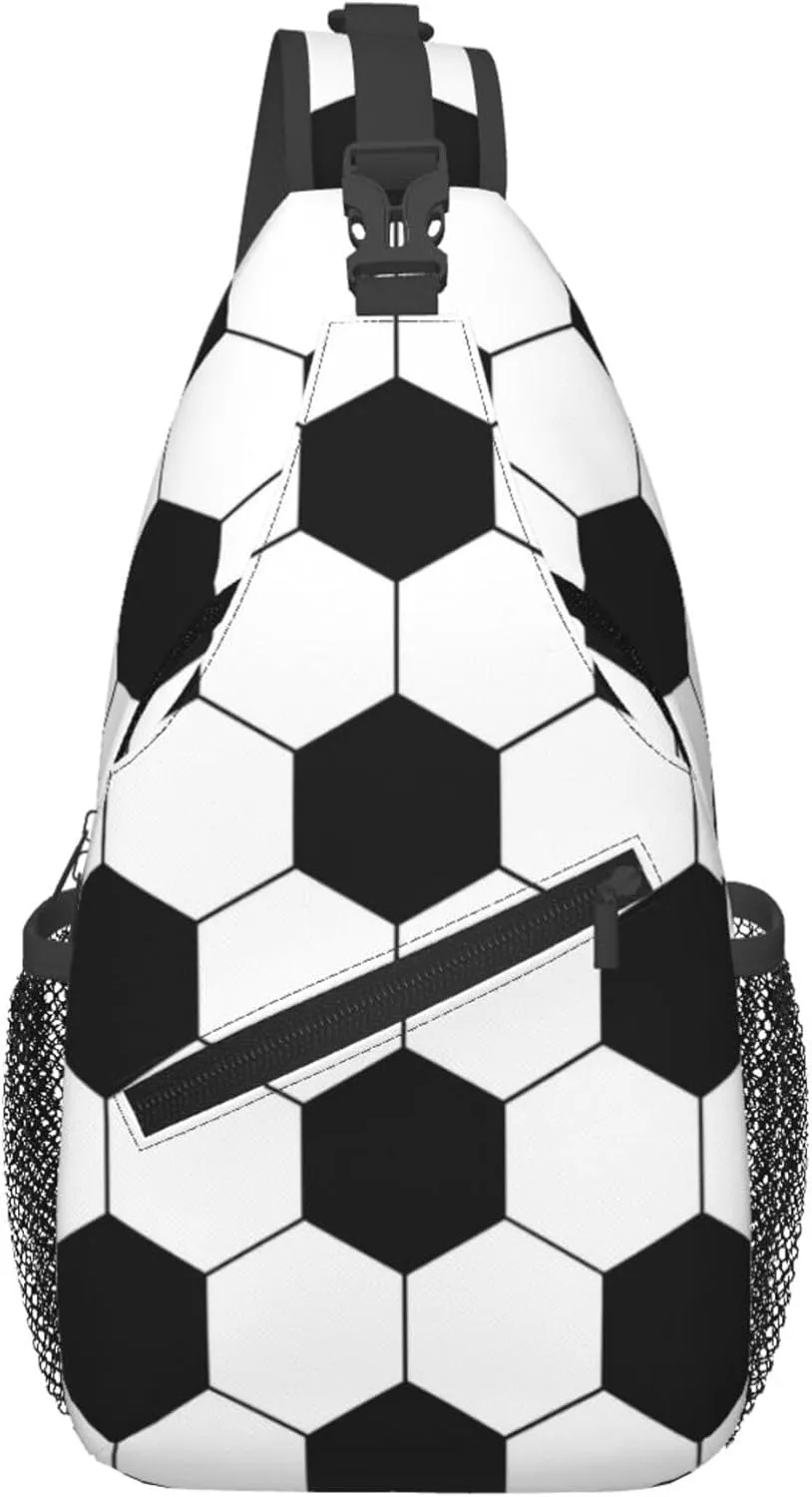 Sling Bag for Women Men, Crossbody Sling Backpack Chest Daypack Cross Body Bag Shoulder Bag (Soccer)